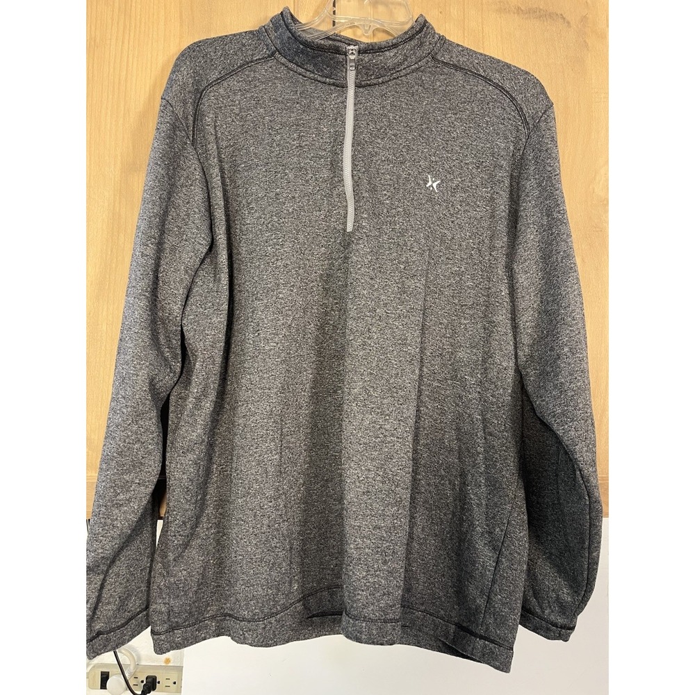 Adidas Golf Quarter Zip Pullover Mens 2XL Gray Heathered Long Sleeve Athletic‎